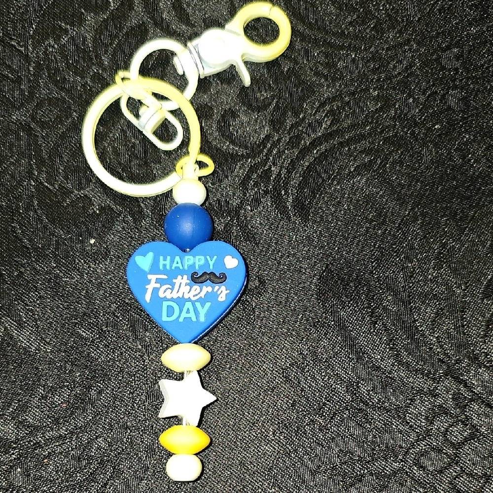 Handmade Father's Day Keychain with Heart Charm